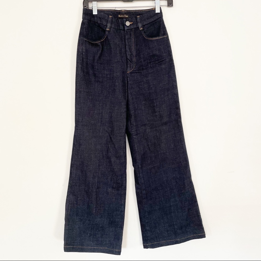 Massimo Dutti High Waisted Wide Leg Premium Denim Jeans Size 4